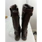 Womans Bass & Co Skyla Knee High Riding Boots 6.5 M Brown 1/4 Zip Buckle Accent Photo 4