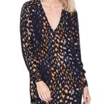 Equipment  V Neck Long Sleeve Abstract Print 100% Silk Shift Dress size Small Photo 0