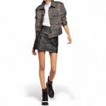 Free People Vegan Leather Black A-Line Zip Front Mini Skirt Photo 12