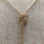 Banana Republic Gold Tone Tassel Necklace With Crystal Accents & Double Chains Photo 5
