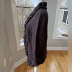 Vintage Susan Bristol Chocolate Brown Ruffle Collar Boiled Wool Sweater Jacket L Size L Photo 2