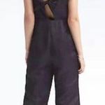 Banana Republic Pure Linen crop pants casual cutouts wide flare knot bow back tie beach summer Romper Jumpsuit Photo 0