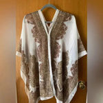 Boho poncho/ summer swim cover up New one size fits most White Photo 5