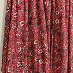 Chris & Carol  Brick Red Floral Smocked Maxi Dress Short Sleeve Size Small Photo 4