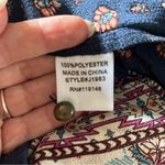 JODIFL Tunic Dress Blouse Size Small Blue Boho Scarf Print Trapeze Swing Top Photo 6