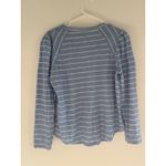 Veronica Beard  Mason Baseball Tee‎ Womens Large Blue White Stripe Preppy Luxury Photo 3