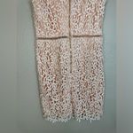 AQUA Peach Blush Pink Floral Lace Cutout Mini Shift Dress size Large Photo 8