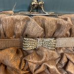 Source Unknown Elegant Ruffled Clutch in Beige w/Rhinestone Bow Photo 1