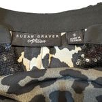 Susan Graver Long Sleeve Tunic Sequin Leopard Black Gray Tan 8 Photo 6