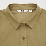 Uniqlo  Cotton Tiered 3/4-Sleeve Mini Dress khaki green Photo 1