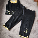 Sag Harbor  Black/Yellow Two Piece Outfit Set SIZE 20W Photo 0