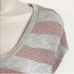 Splendid 🆕  striped short sleeve knit scoop neck pullover sweater top gray xs Photo 2