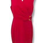 Calvin Klein Faux Wrap Gold Buckle Dress Photo 0