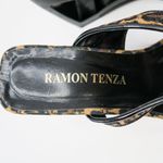Vintage 90s Ramon Tenza Leopard Cut Out Wedge Mules Size 7.5 Photo 9