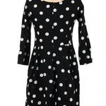Betsey Johnson | Black & White Polka Dot Retro Pinup Long Sleeve Dress Size 2 XS Photo 2