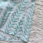 Oliphant Cotton Button Down Half Placket Shirt S Roll Sleeve Turquoise Coastal White Photo 15