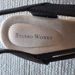 Studio Works  Millie Black Sheer Mesh and Canvas Wedge Espadrilles Sandals Size 9 Photo 6