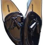 ZARA Patent Leather Loafer with Tassel Black Shoes Flats Size 40 10 Photo 1