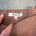 Madewell  Lucie smocked peplum long sleeve top pink square neck size 14 I48 Photo 3