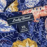 Lucky Brand Whimsical  Maxi Dress Blue Festivals Boho Floral Slit Front XS Photo 7