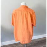 Vintage 100% Orange Linen Top Photo 3