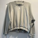 Adidas Women's Large Light Green Cropped Sweatshirt Photo 1