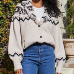 Saylor  Vanisha Fringe‎ Wool Blend Cardigan Medium Photo 0
