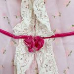 Lorrie Deb Vintage Union Made Cottagecore Coquette Floral Lace Dress Size 9 10 Pink Photo 8