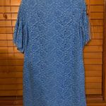Banana Republic NWT $148 Blue Flutter Sleeve Collared Lace Dress XSP Photo 4