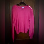 Draper James  Fuschia Button Shoulder Puff Sleeve Sweater XL Photo 1