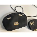 VTG Embroidered Black Purse & Coin Purse Set Cute Cats & Kittens Design, 4"x7.5" Photo 1