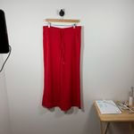 Boston Proper NWOT  Luxe Lounge Drawstring Wide Leg Pants Red Size L Photo 8