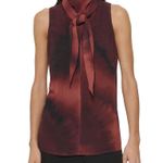 DKNY EUC Bricklane multi Tie-Neck Sleeveless Blouse Size Medium Photo 0