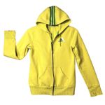 Adidas  Hoodie Womens Medium Yellow Full Zip 3-Stripes Thumbholes Sweatshirt Photo 1