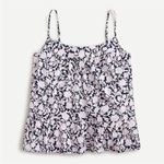 J.Crew CRINKLE COTTON TANK TOP ROSE BLUE PINK VINES M Photo 2