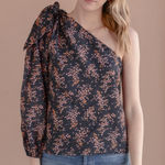 Ulla Johnson  Enid‎ One Shoulder Blouse Shirt Jet Floral Size 8 Photo 0