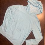 Runway Velour Pullover Hoodie Sweatshirt in Light Teal Photo 0