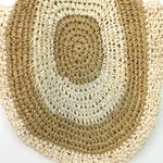 Woven Straw Oval Hobo Shoulder Purse Bag Tan Ivory Beach Travel Zip Closure Photo 6