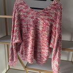 Hippie Rose  Pink and White Crochet Sweater Photo 1