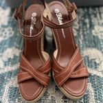 Blue Asphalt Y2k Shoes Womens Size 7.5 Wedge Sandals Espadrille Strappy Platform Brown Photo 2