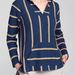 Faherty  Seabrook Poncho Navy Sayulita Stripe Size XS Photo 0