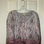 One World  Grey/Maroon Snake Print Knit 3/4 Sleeve Blouse 1X Photo 4