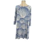 Tori Richard  Honolulu Jersey Mini‎ Dress Seashell Print Blue Size Small Photo 5