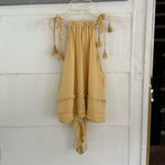 Free People Trust Me Pleated Tie Shoulder Bodysuit in Yellow Photo 2