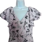 Aidan Mattox pink floral High Low Ruffled Chiffon dress size 0 Photo 6