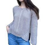 Aerie Wool Blend Cable Knit Crewneck Sweater Size Medium Photo 0