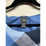 JH Blue White Plaid Linen Sleeveless Mini Dress Women Size 12 Photo 2