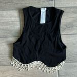 ZARA  rhinestone trim crop top Photo 0