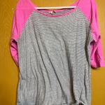 Splash  Pink and Black Striped Long Sleeve Tee Photo 0