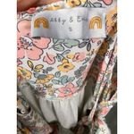 Abby & Evie Floral Print Tiered Maxi Dress Womens Size S Green White Pink Yellow Photo 7